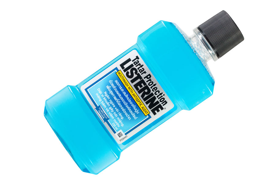 a bottle of listerin mouthwash