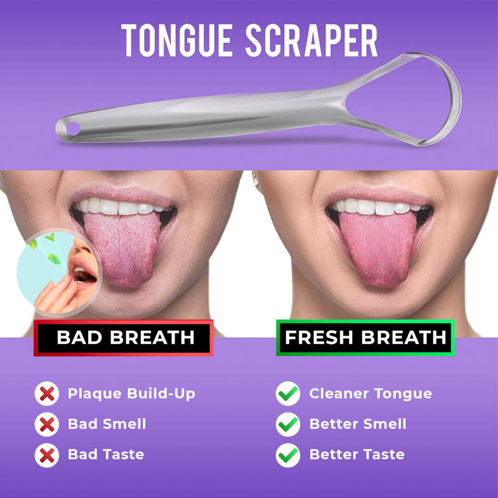 Stainless Steel Tongue Scrapers for Adults