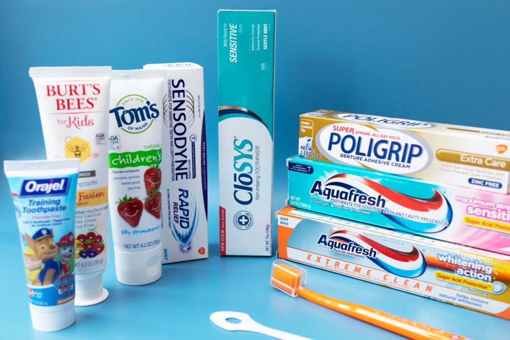 different kinds of toothpaste
